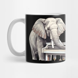 Elephant playing piano Mug